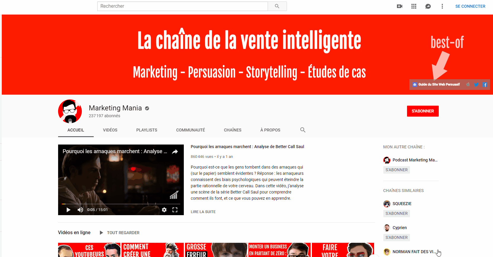 Marketing Mania : la chaîne Youtube